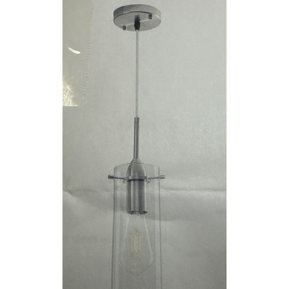 1 Glass Pendant Lights Kitchen Island Brushed Nickel Kitchen...
